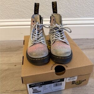 Dr Martens Girls Combat Boots 1460 Pascal J Rainbow Size US 7 EU 23 Colorful